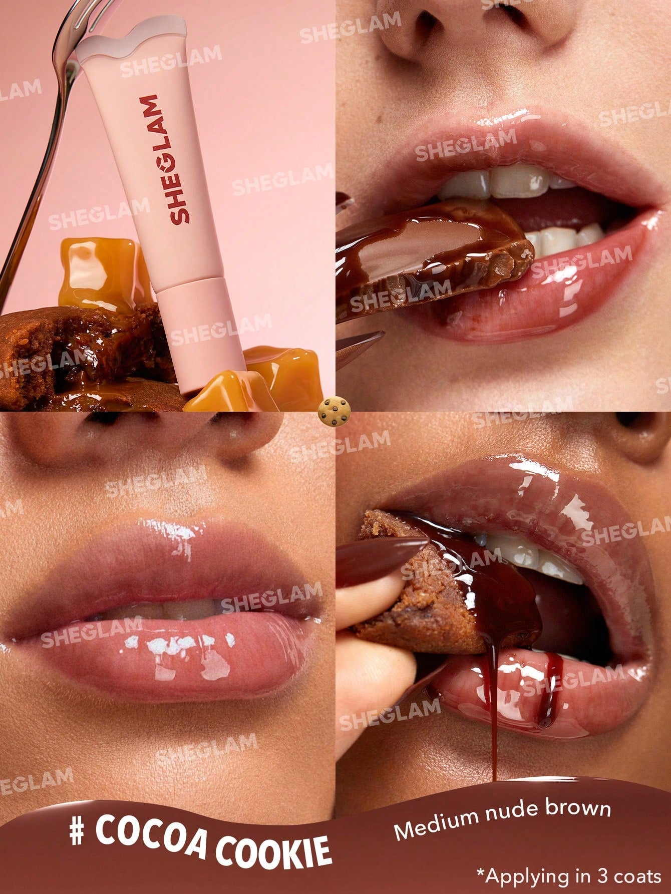 SHEGLAM CRYSTAL GLAZE MOISTURIZING LIP GLOSS-COCOA COOKIE 10ML