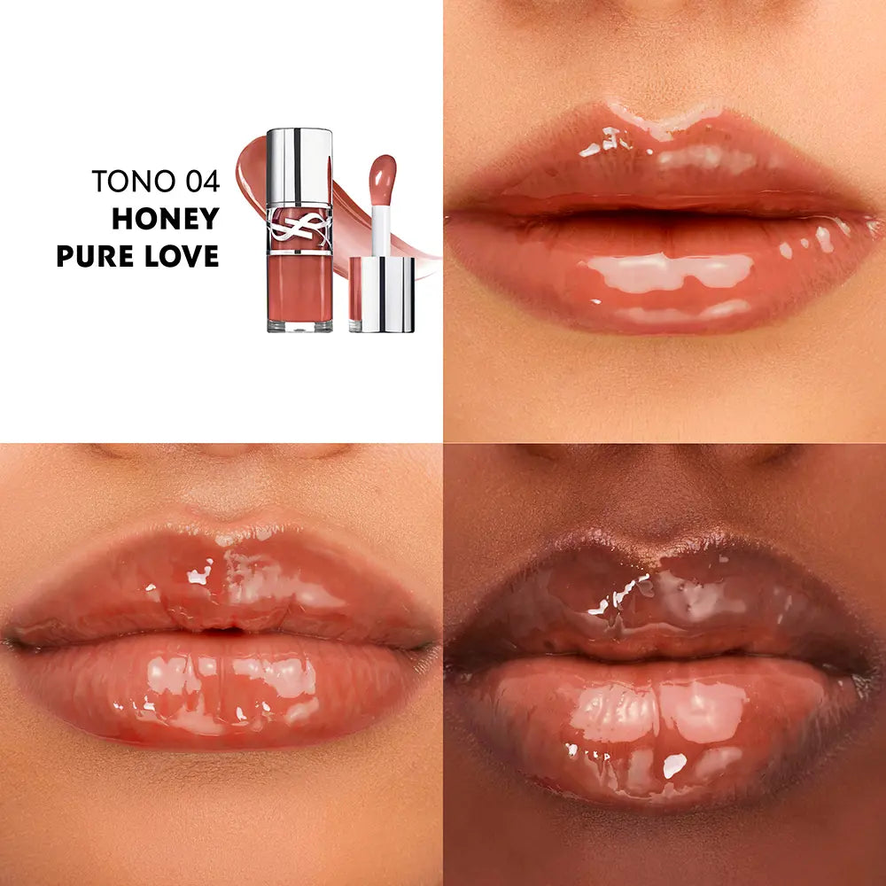 YSL Saint Laurent Loveshine Plumping Lip Oil Gloss 04 HONEY PURE LOVE