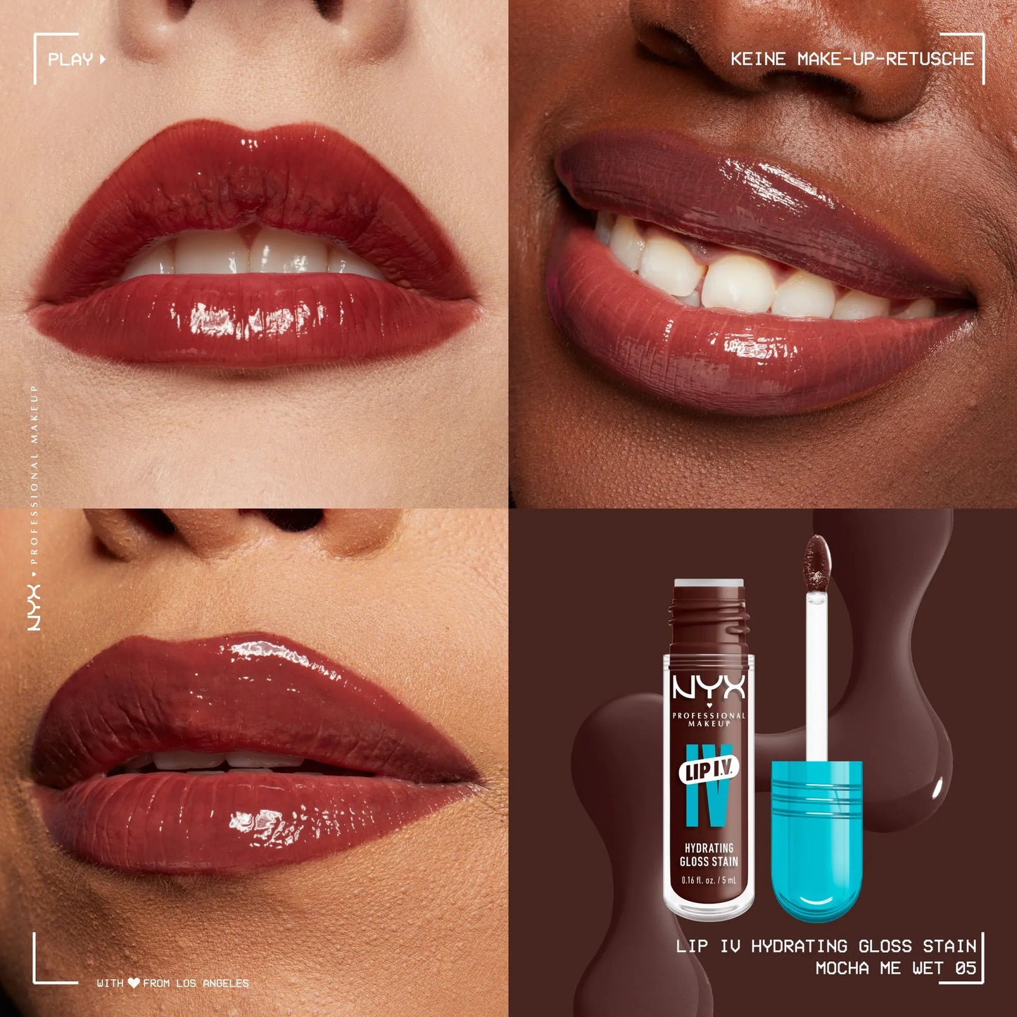 NYX Professional Makeup Lip I.V. Hydrating Gloss Serum N.05 Mocha Me Wet (Cool Brown)