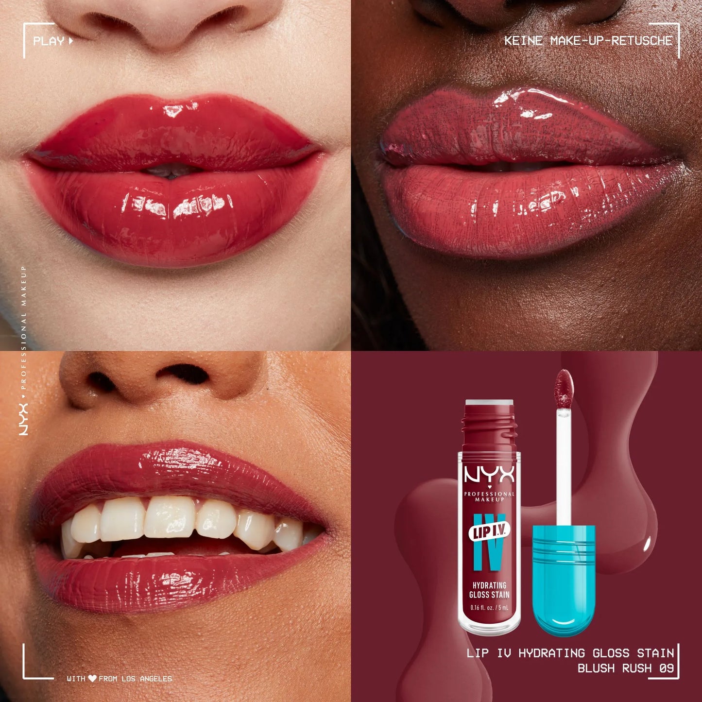 NYX Professional Makeup Lip I.V. Hydrating Gloss Serum N.09 Blush Rush (Soft Rosewood)