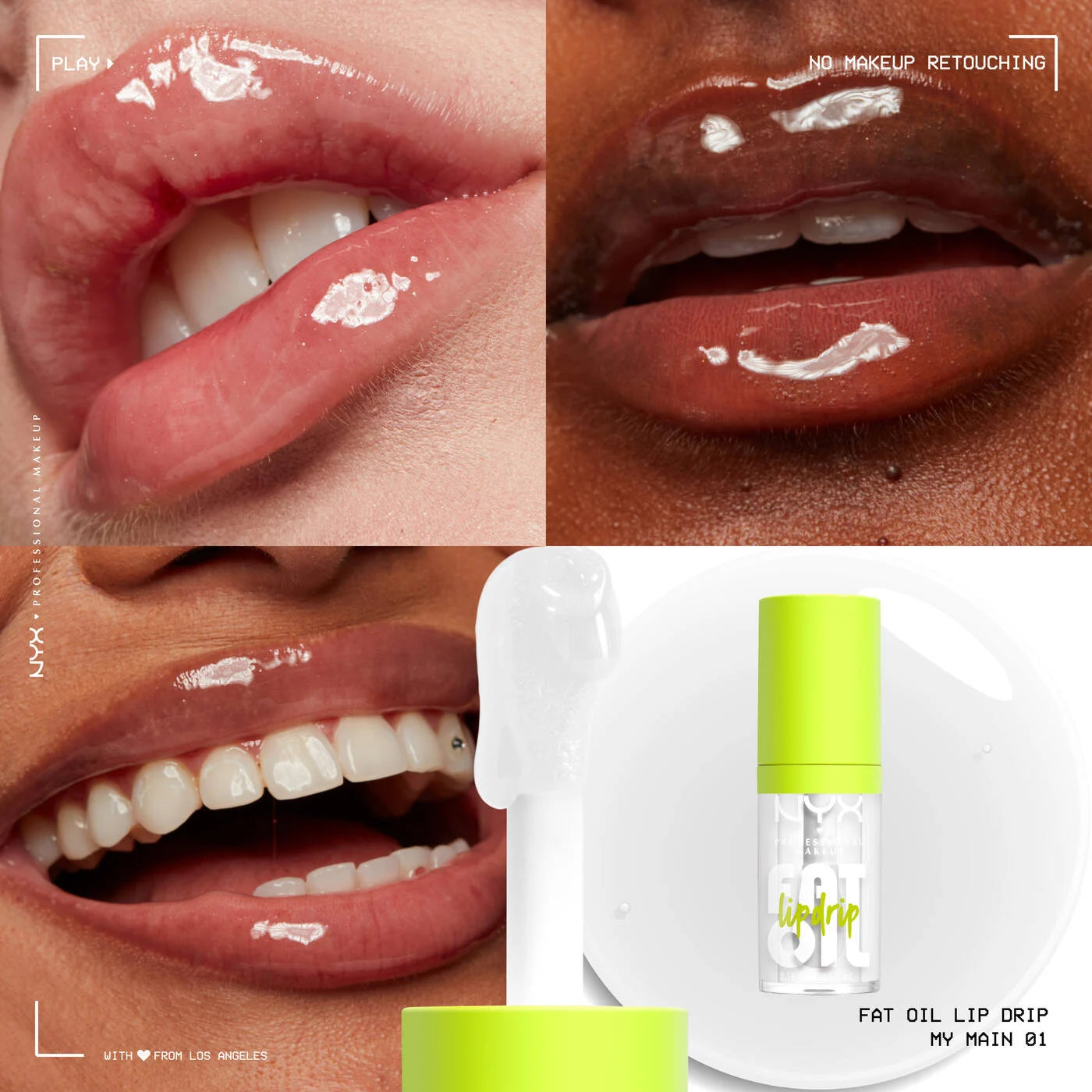 NYX Professional Makeup Fat Oil Lip Drip Hydrating Lip Gloss, 01 My Main