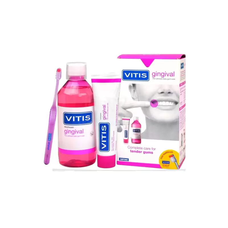 VITIS Pack gingival (dentifrice/100ml + brosse à dents/1pcs + bain de bouche/500ml