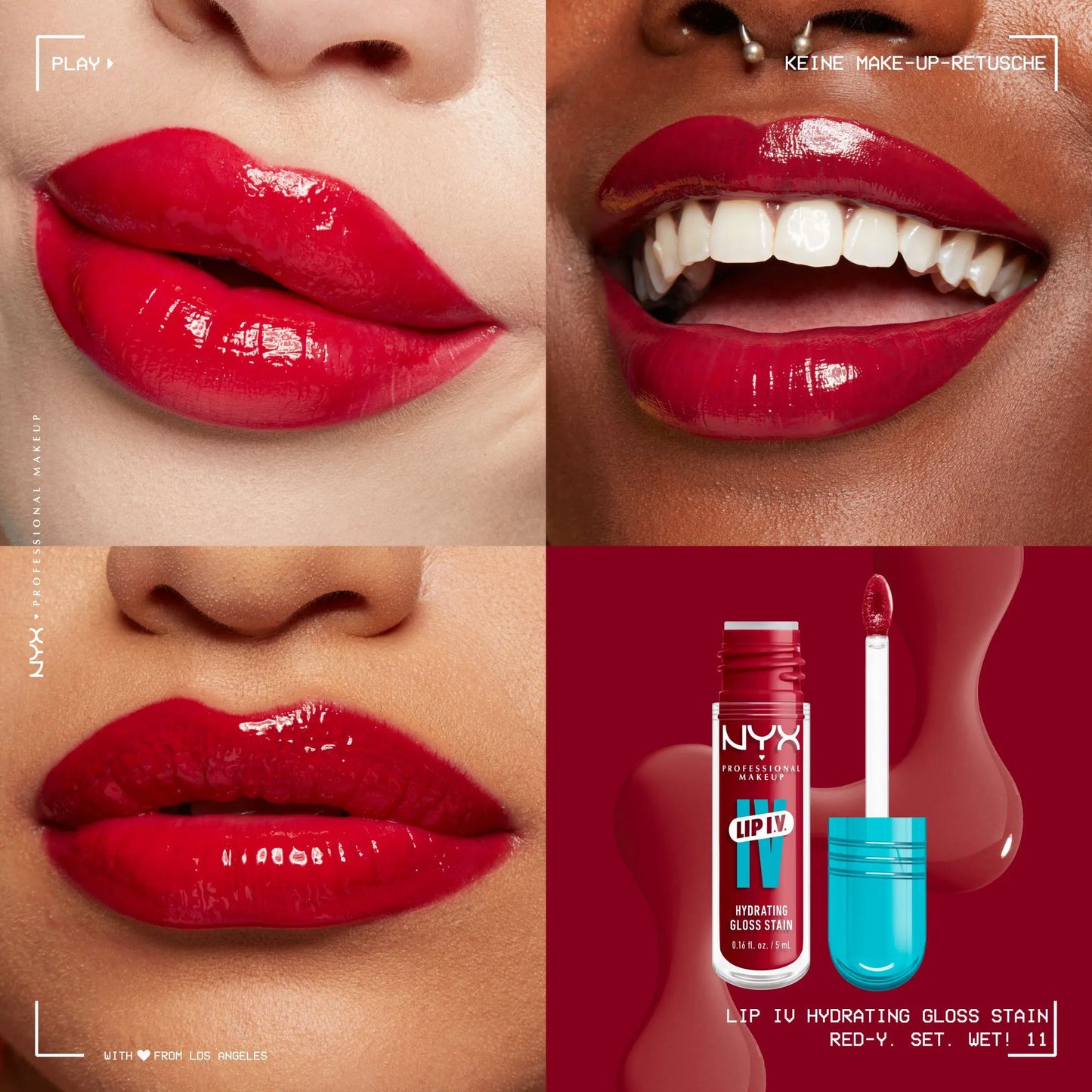 NYX Professional Makeup Lip I.V. Hydrating Gloss Serum no.11 Candy Red
